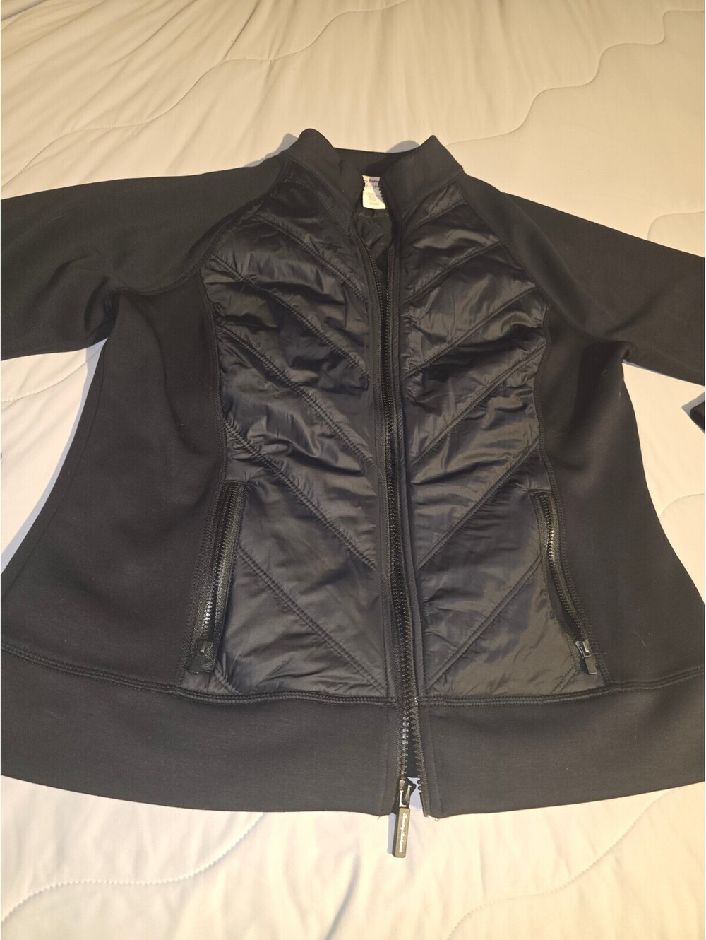 Tommy Bahama Black Jacket Quilted Panel Front, Soft Sleeves - XL